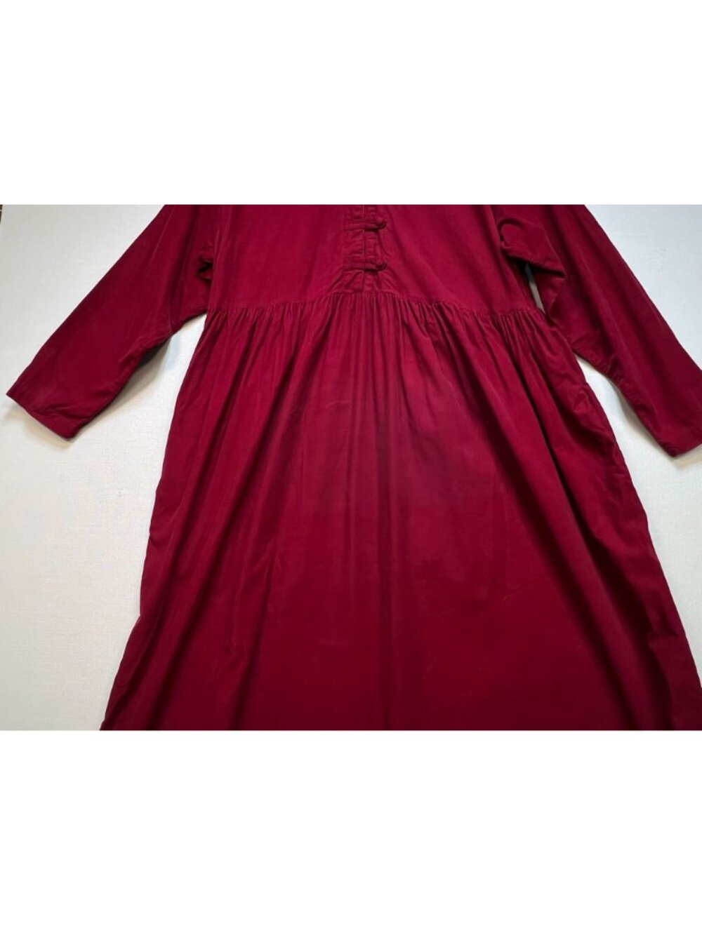 Eddie Bauer Womens Corduroy Button Front Midi Dress Long Sleeve Size 16 Burgundy - Picture 5 of 14
